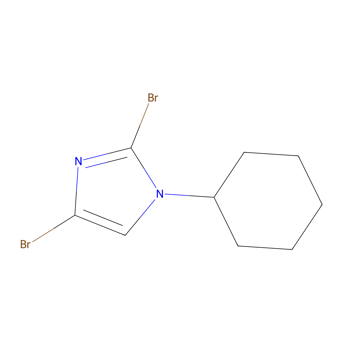 2,4-dibromo-1-cyclohexyl-1H-imidazole molecular structure, CAS 2294948-71-1