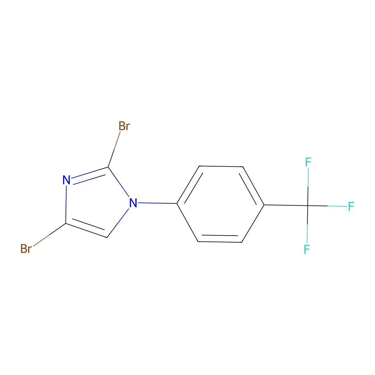 2,4-dibromo-1-(4-(trifluoromethyl)phenyl)-1H-imidazole molecular structure, CAS 2294948-75-5