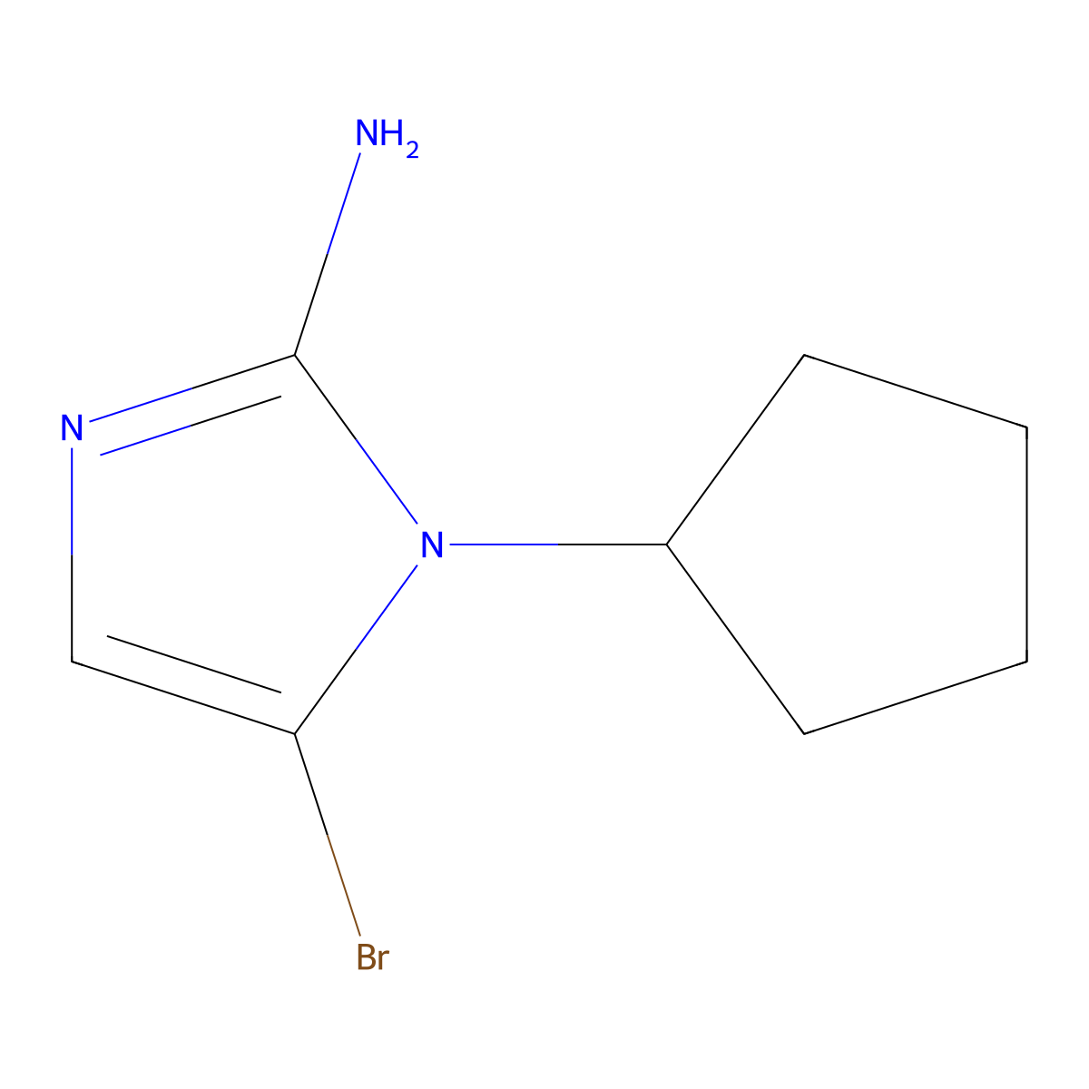 5-bromo-1-cyclopentyl-1H-imidazol-2-amine molecular structure, CAS 2294948-78-8