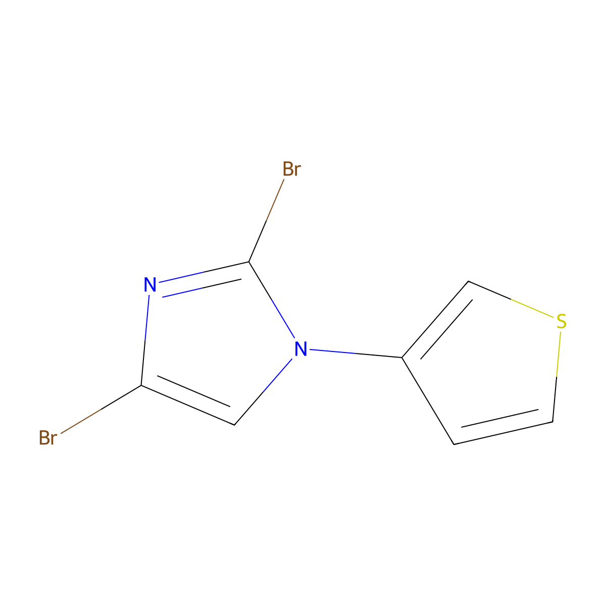 2,4-dibromo-1-(thiophen-3-yl)-1H-imidazole molecular structure, CAS 2294948-81-3