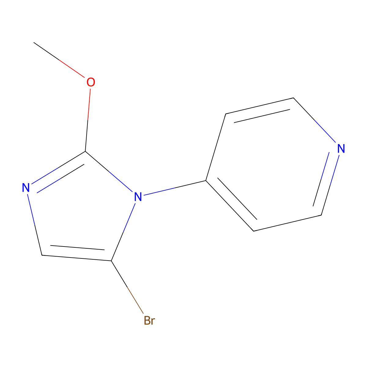 4-(5-bromo-2-methoxy-1H-imidazol-1-yl)pyridine molecular structure, CAS 2294948-85-7