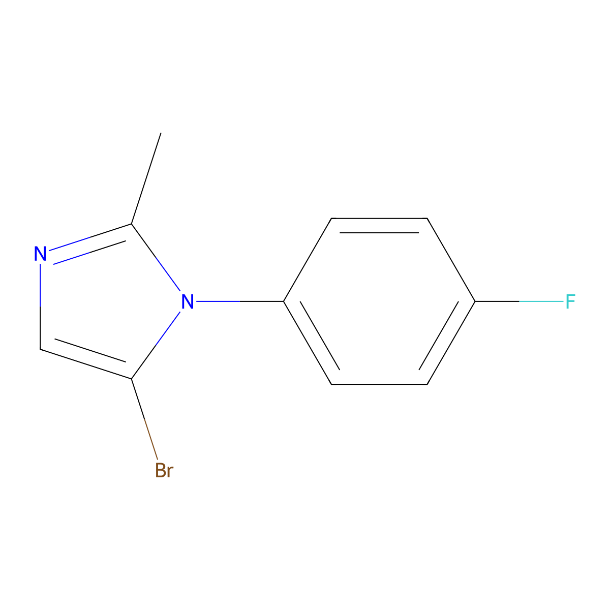 5-bromo-1-(4-fluorophenyl)-2-methyl-1H-imidazole molecular structure, CAS 2294948-86-8
