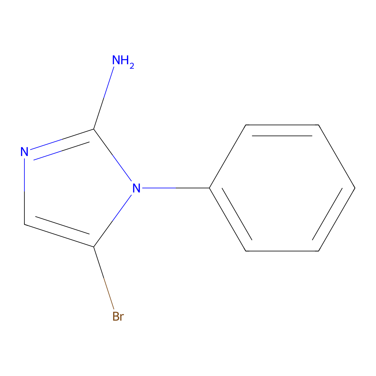 5-bromo-1-phenyl-1H-imidazol-2-amine molecular structure, CAS 2294948-87-9