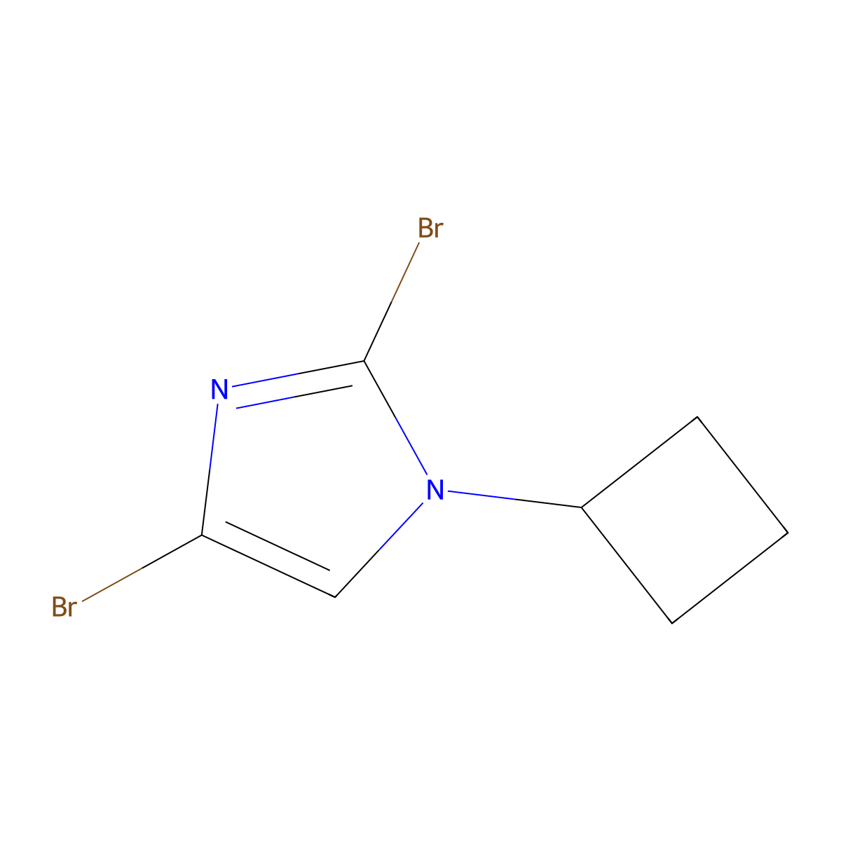 2,4-dibromo-1-cyclobutyl-1H-imidazole molecular structure, CAS 2294948-89-1