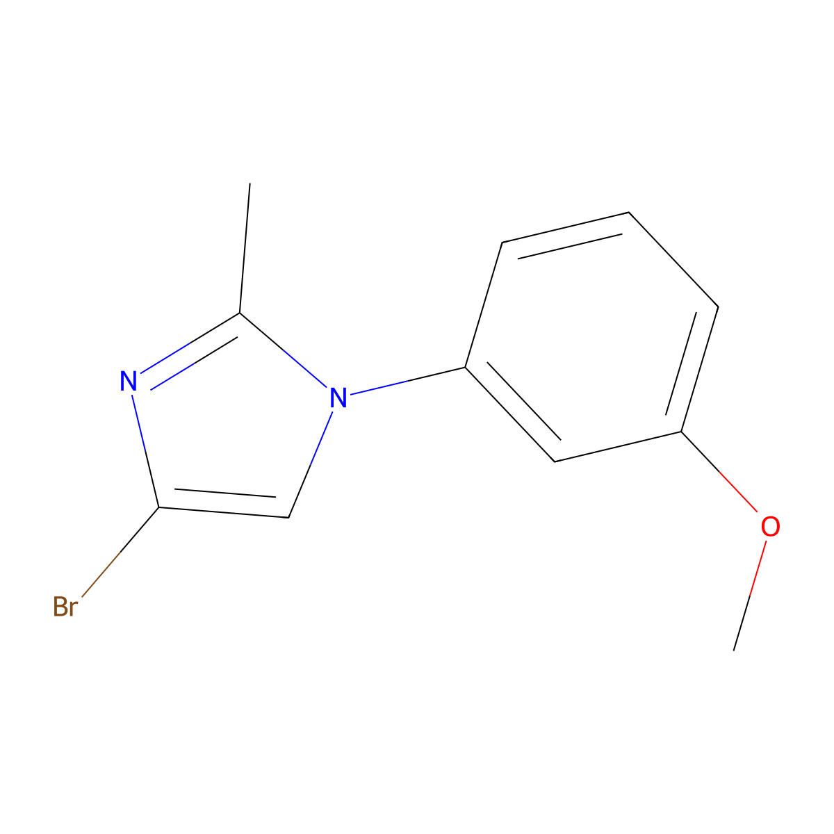 4-bromo-1-(3-methoxyphenyl)-2-methyl-1H-imidazole molecular structure, CAS 2294948-90-4