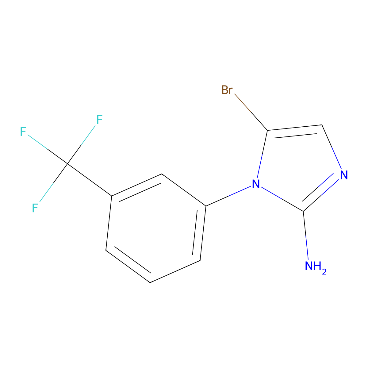 5-bromo-1-(3-(trifluoromethyl)phenyl)-1H-imidazol-2-amine molecular structure, CAS 2294948-92-6