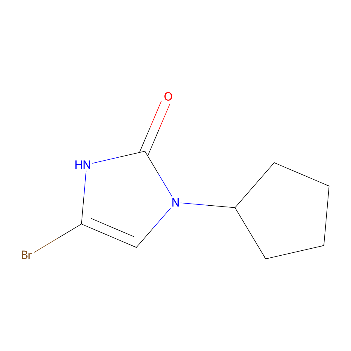 4-bromo-1-cyclopentyl-1,3-dihydro-2H-imidazol-2-one molecular structure, CAS 2294948-93-7