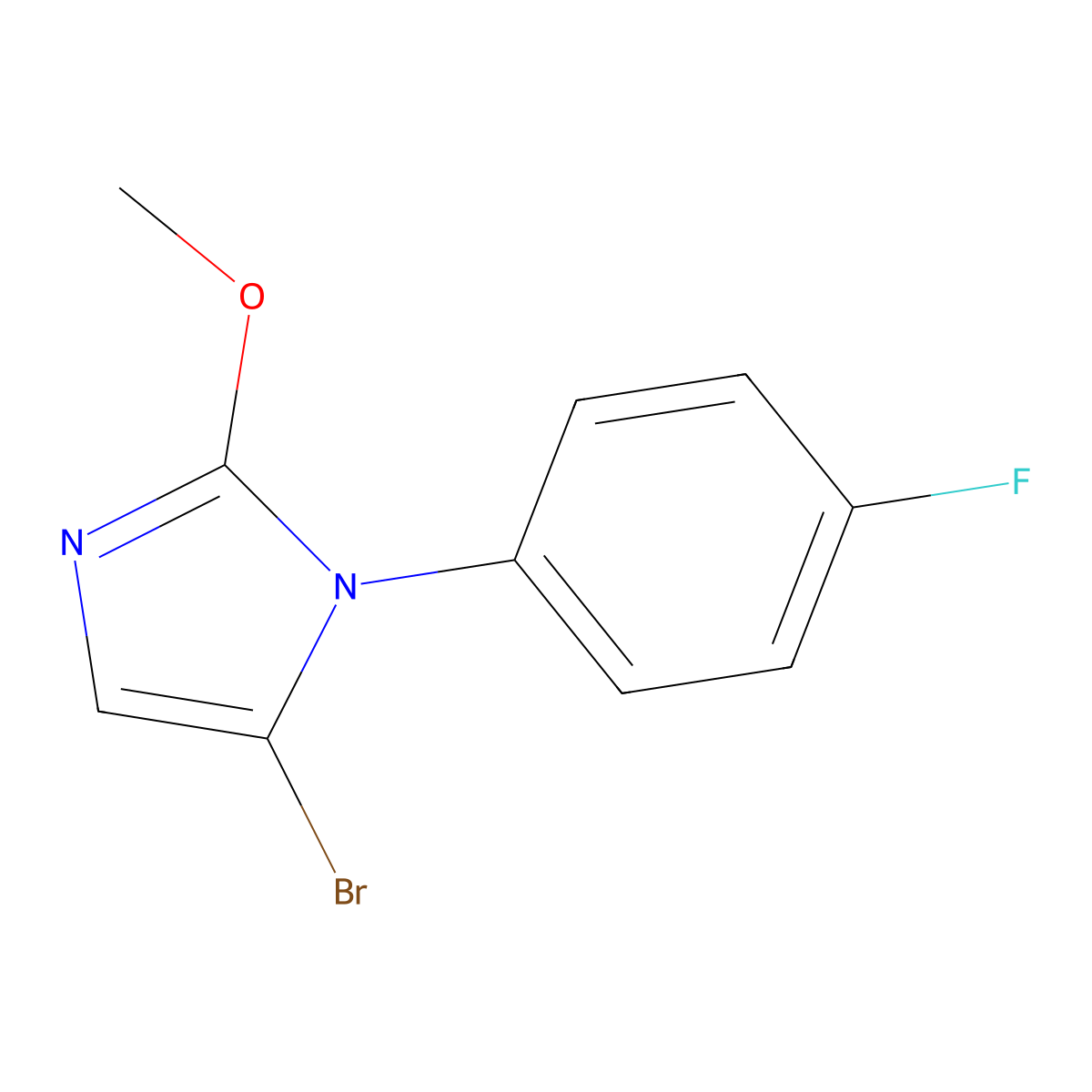 5-bromo-1-(4-fluorophenyl)-2-methoxy-1H-imidazole molecular structure, CAS 2294948-95-9