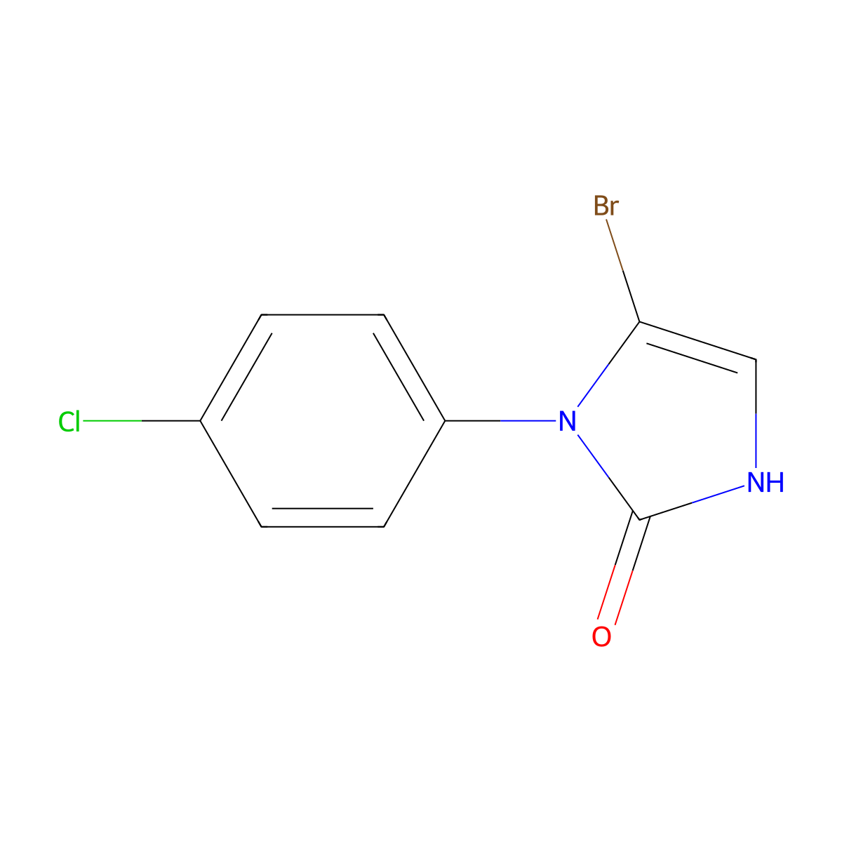 5-bromo-1-(4-chlorophenyl)-1,3-dihydro-2H-imidazol-2-one molecular structure, CAS 2294948-99-3