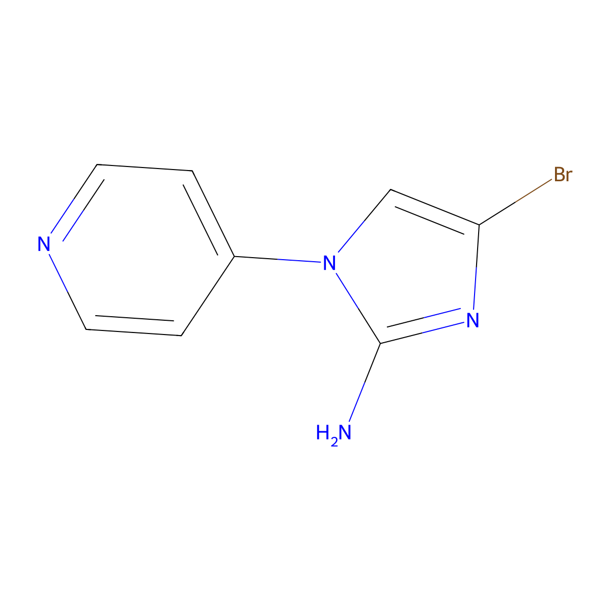 4-bromo-1-(pyridin-4-yl)-1H-imidazol-2-amine molecular structure, CAS 2294949-06-5