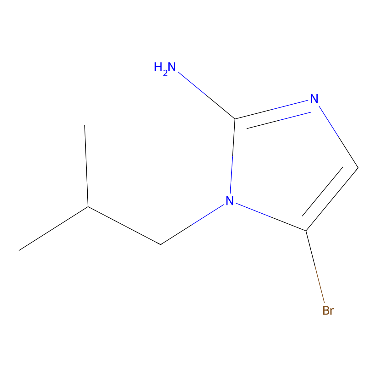 5-bromo-1-isobutyl-1H-imidazol-2-amine molecular structure, CAS 2294949-07-6
