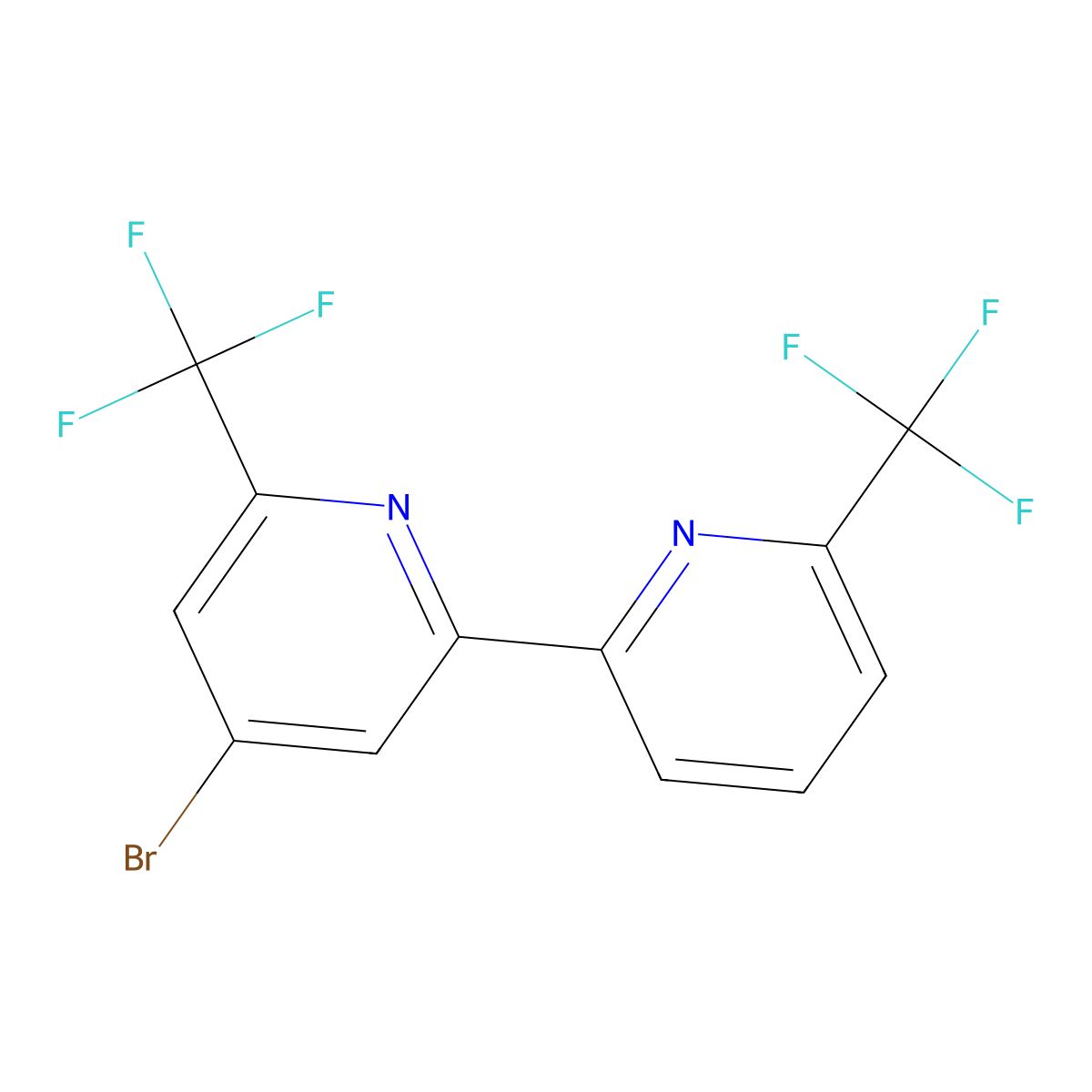 4-Bromo-6,6'-bis(trifluoromethyl)-2,2'-bipyridine molecular structure, CAS 2294949-08-7