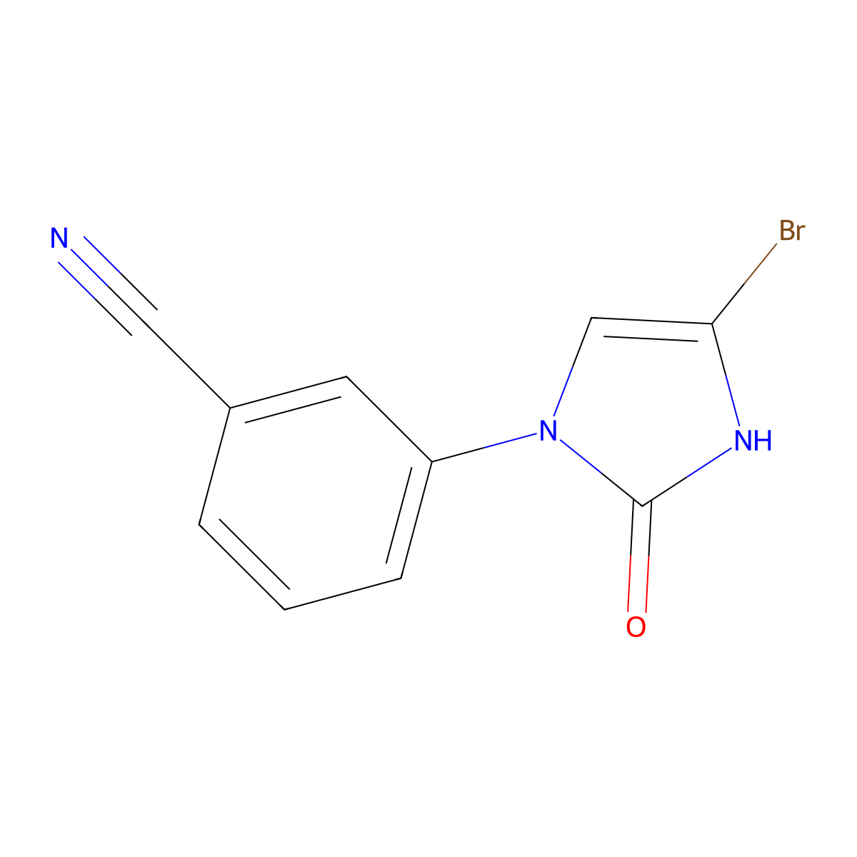 3-(4-bromo-2-oxo-2,3-dihydro-1H-imidazol-1-yl)benzonitrile molecular structure, CAS 2294949-09-8