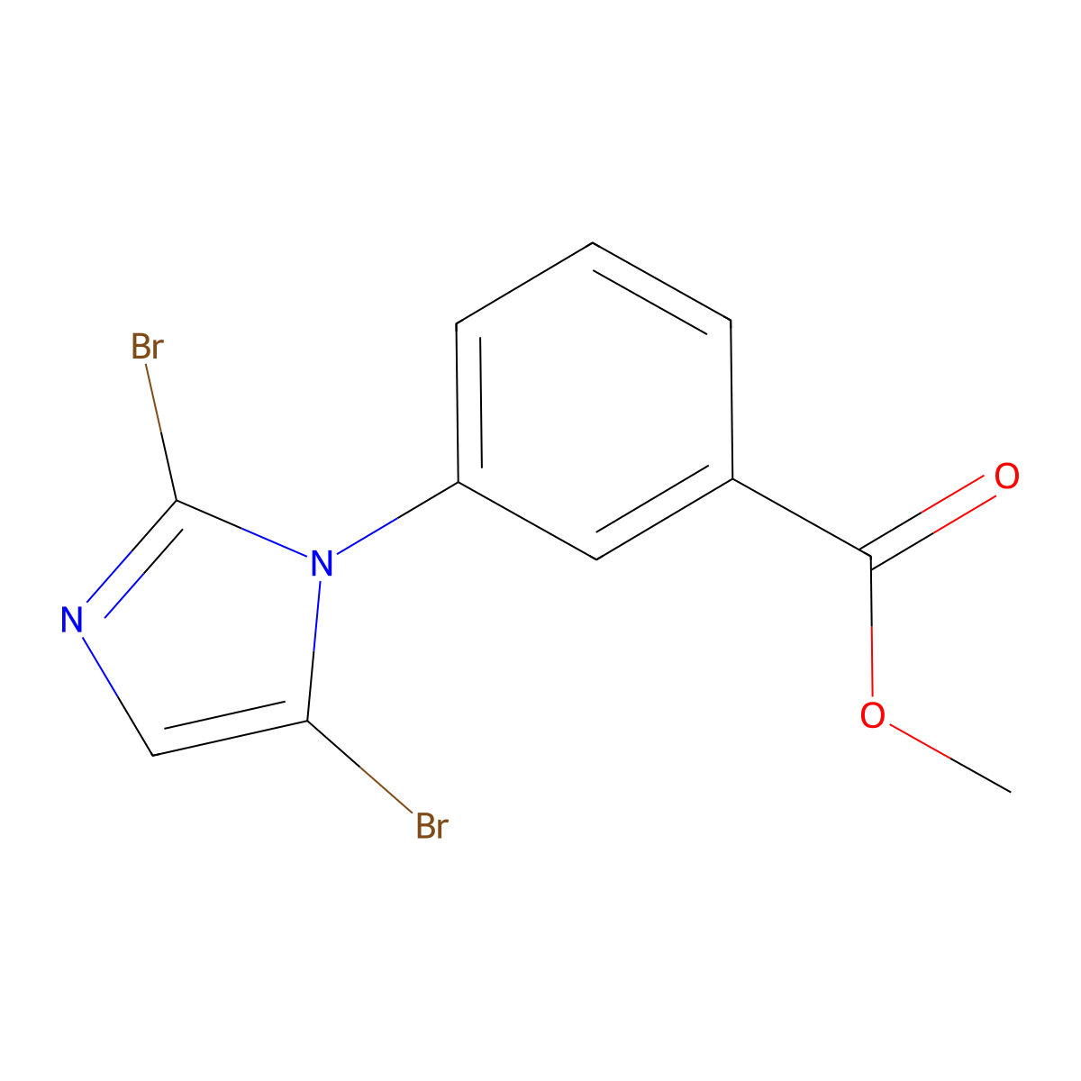 methyl 3-(2,5-dibromo-1H-imidazol-1-yl)benzoate molecular structure, CAS 2294949-10-1