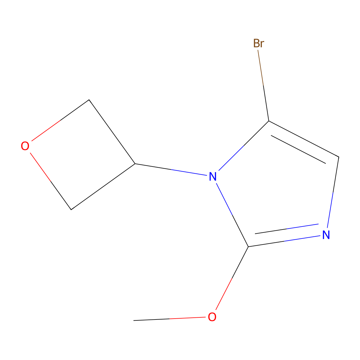 5-bromo-2-methoxy-1-(oxetan-3-yl)-1H-imidazole molecular structure, CAS 2294949-12-3