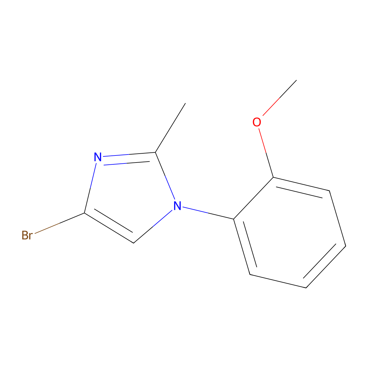4-bromo-1-(2-methoxyphenyl)-2-methyl-1H-imidazole molecular structure, CAS 2294949-17-8