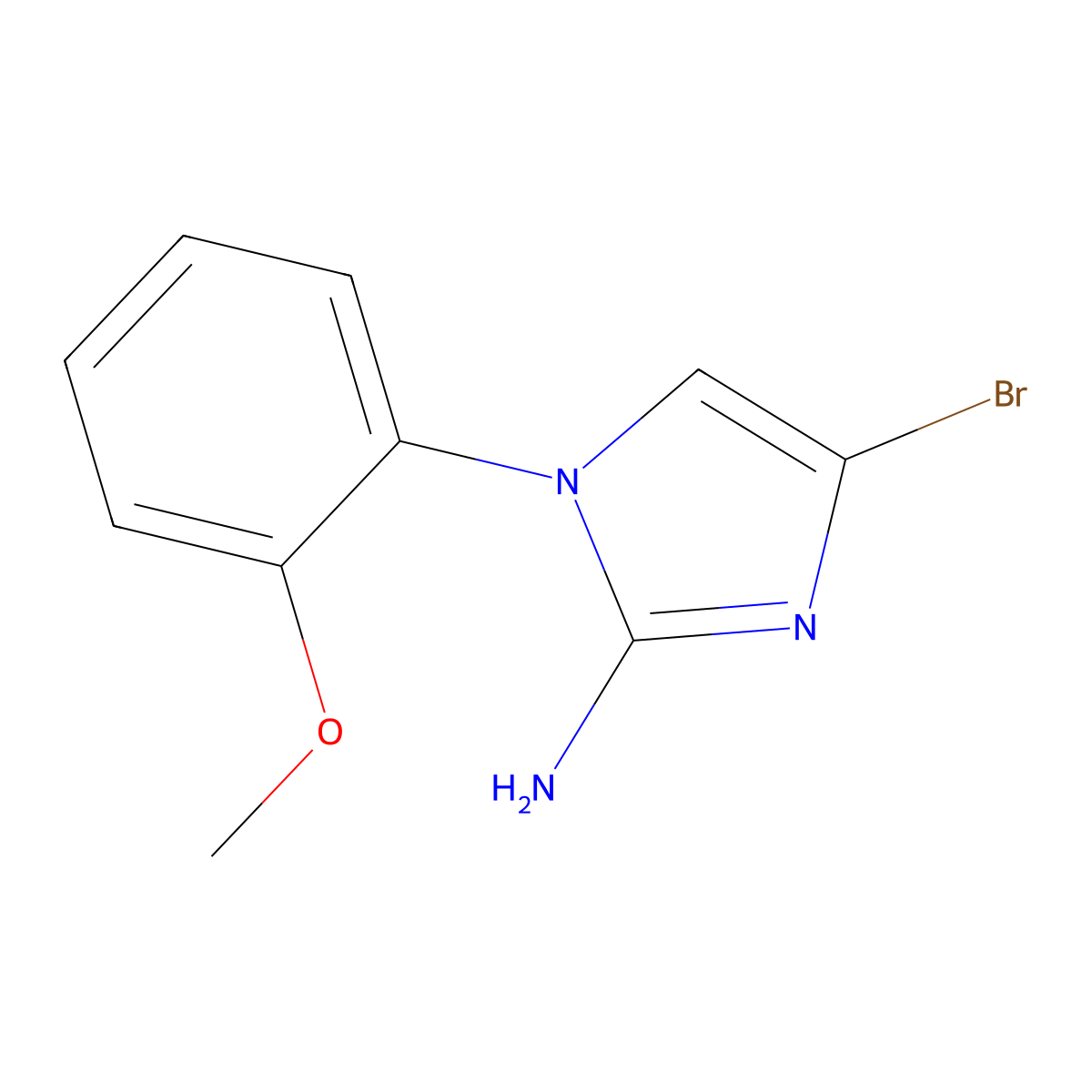 4-bromo-1-(2-methoxyphenyl)-1H-imidazol-2-amine molecular structure, CAS 2294949-27-0