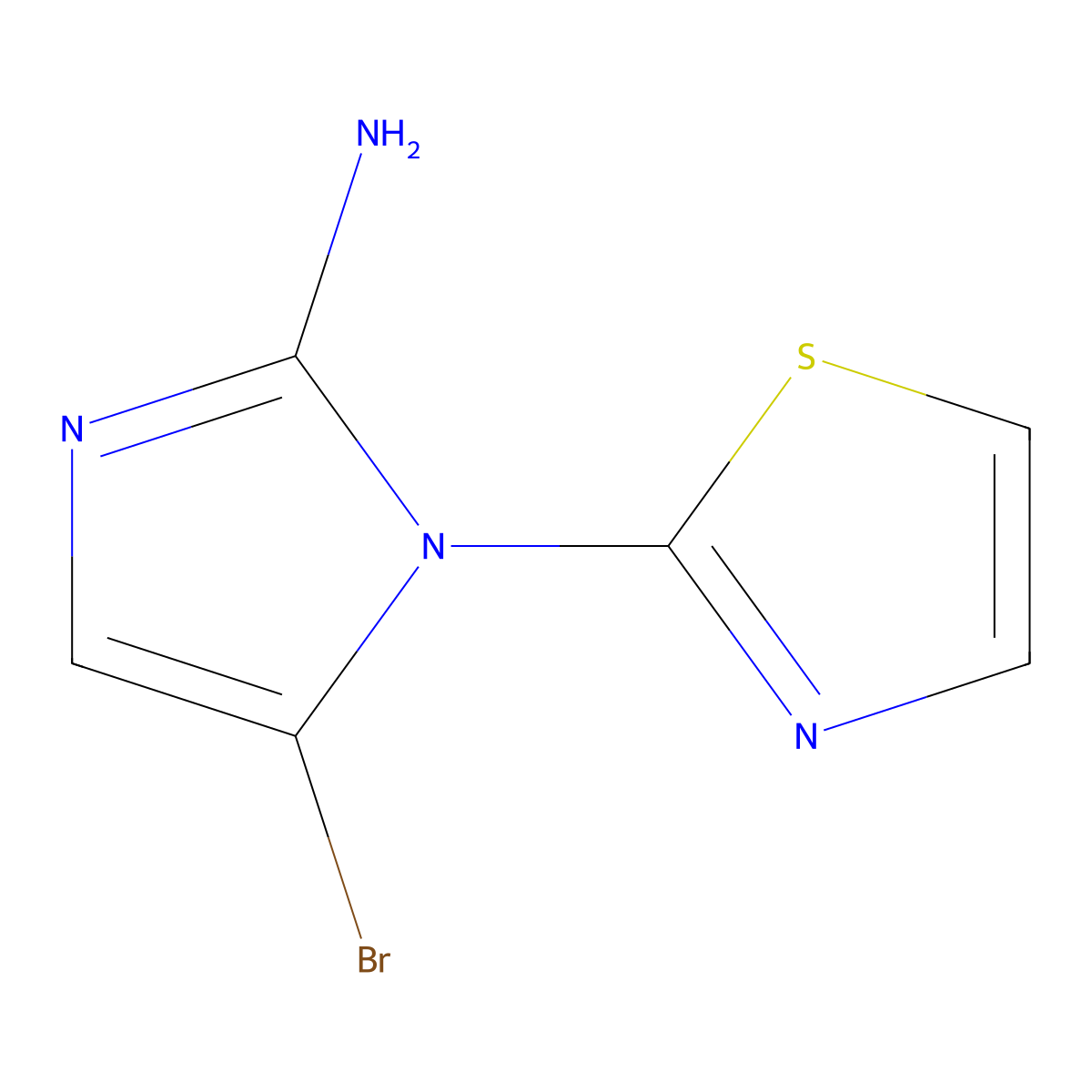 5-bromo-1-(thiazol-2-yl)-1H-imidazol-2-amine molecular structure, CAS 2294949-28-1