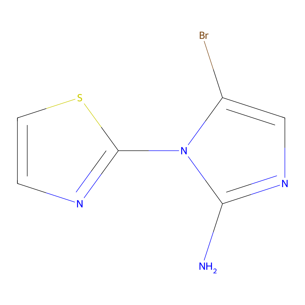 5-bromo-1-(thiazol-2-yl)-1H-imidazol-2-amine molecular structure, CAS 2294949-28-1