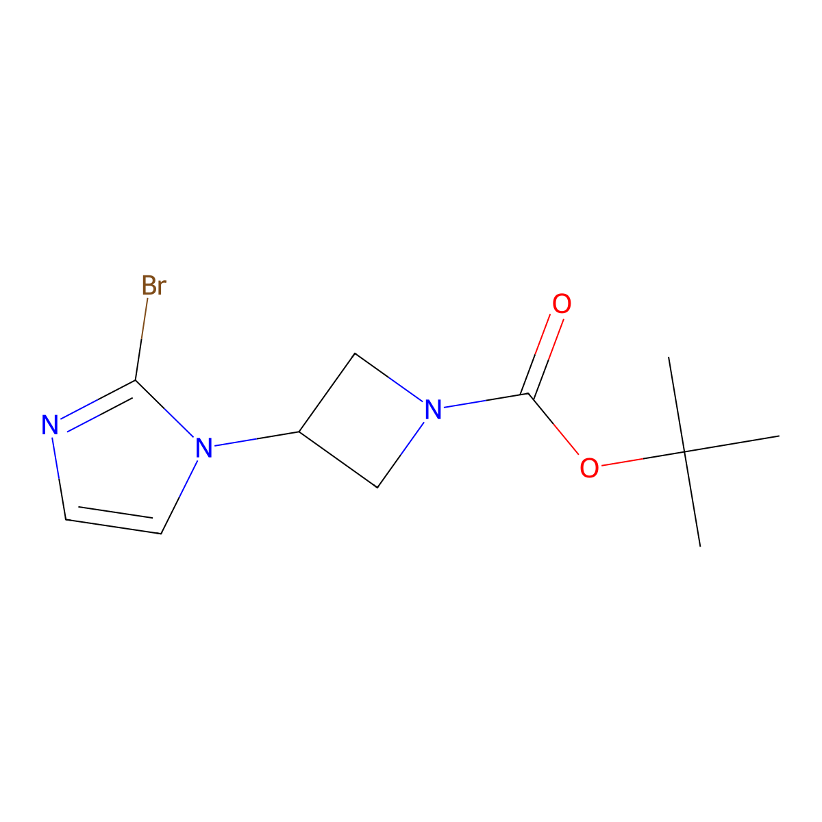 tert-butyl 3-(2-bromo-1H-imidazol-1-yl)azetidine-1-carboxylate molecular structure, CAS 2294949-29-2