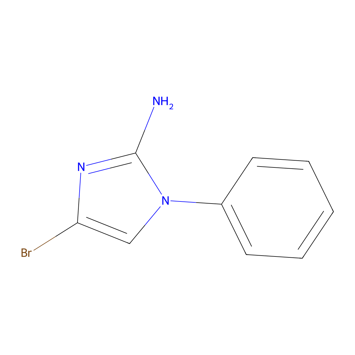 4-bromo-1-phenyl-1H-imidazol-2-amine molecular structure, CAS 2294949-33-8