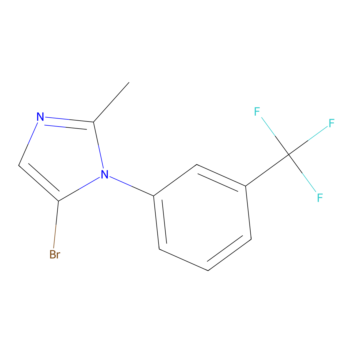 5-bromo-2-methyl-1-(3-(trifluoromethyl)phenyl)-1H-imidazole molecular structure, CAS 2294949-49-6