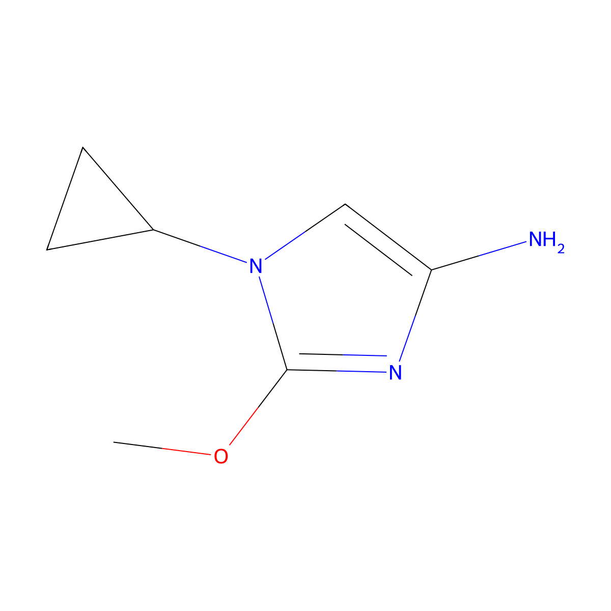 1-cyclopropyl-2-methoxy-1H-imidazol-4-amine molecular structure, CAS 2294949-51-0