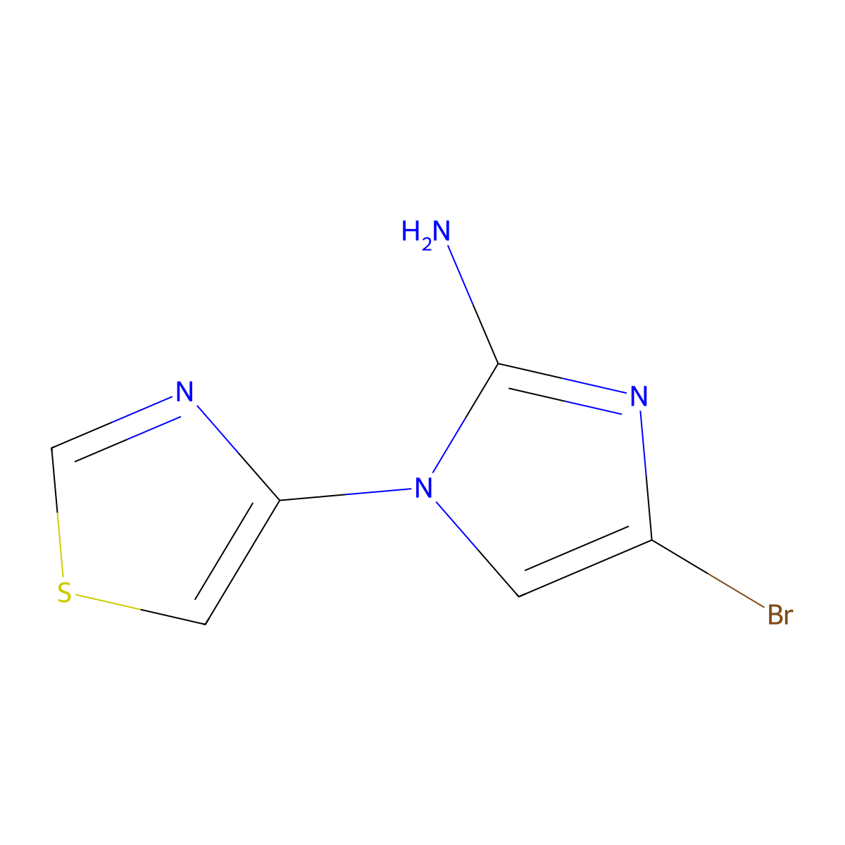 4-bromo-1-(thiazol-4-yl)-1H-imidazol-2-amine molecular structure, CAS 2294949-54-3