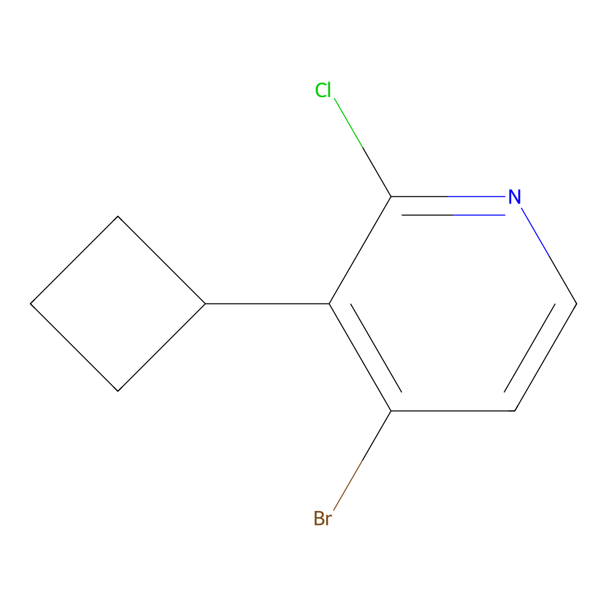 4-Bromo-2-chloro-3-cyclobutylpyridine molecular structure, CAS 2294949-55-4