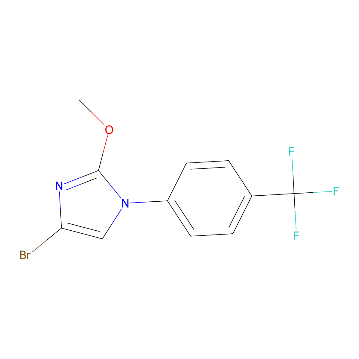 4-bromo-2-methoxy-1-(4-(trifluoromethyl)phenyl)-1H-imidazole molecular structure, CAS 2294949-61-2