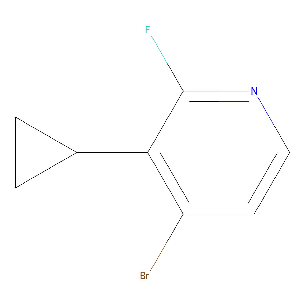 4-Bromo-3-cyclopropyl-2-fluoropyridine molecular structure, CAS 2294949-65-6