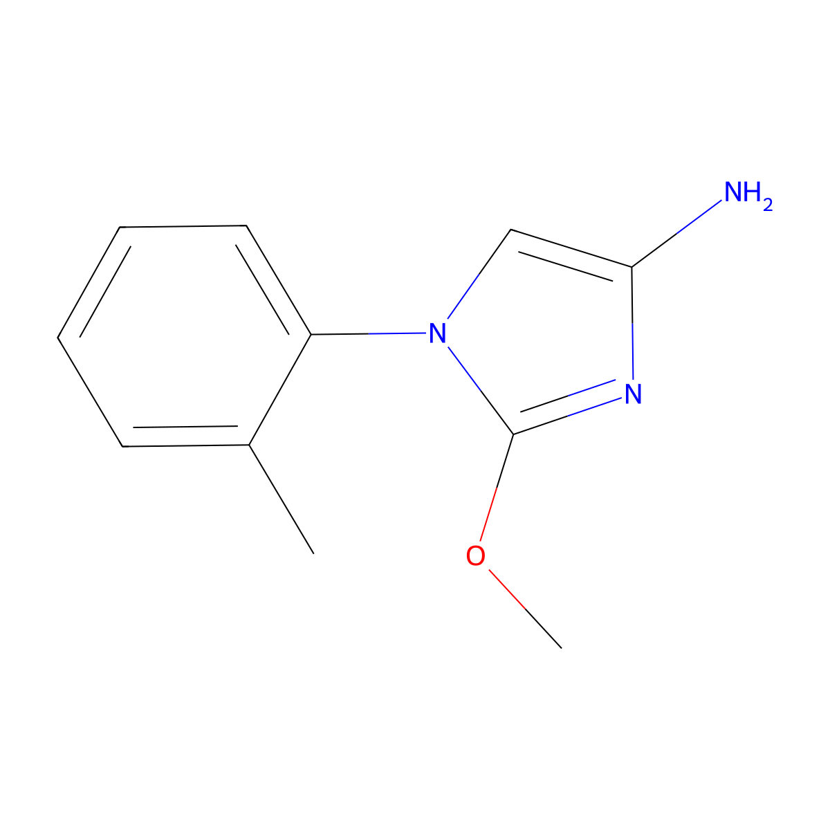 2-methoxy-1-(o-tolyl)-1H-imidazol-4-amine molecular structure, CAS 2294949-66-7