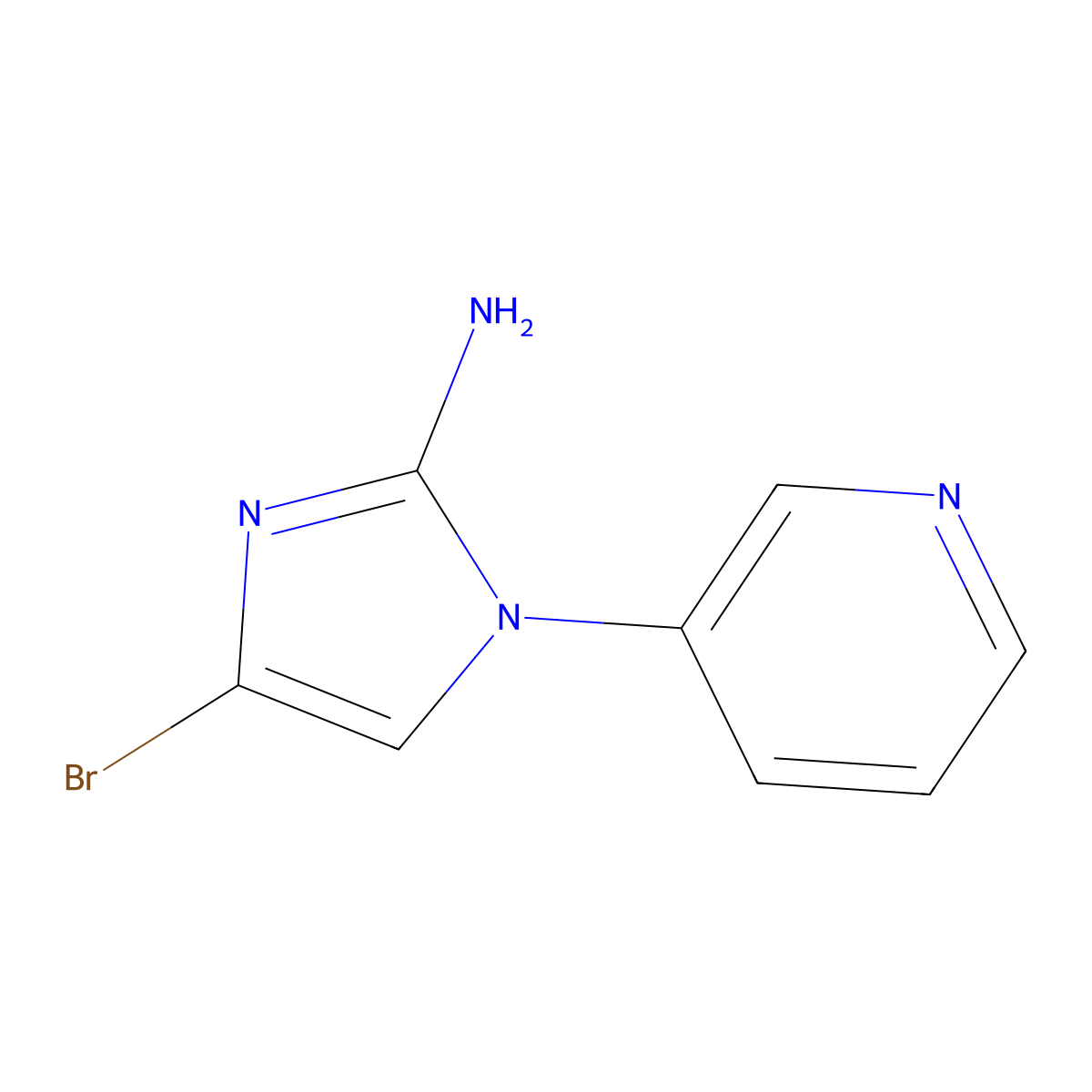 4-bromo-1-(pyridin-3-yl)-1H-imidazol-2-amine molecular structure, CAS 2294949-68-9