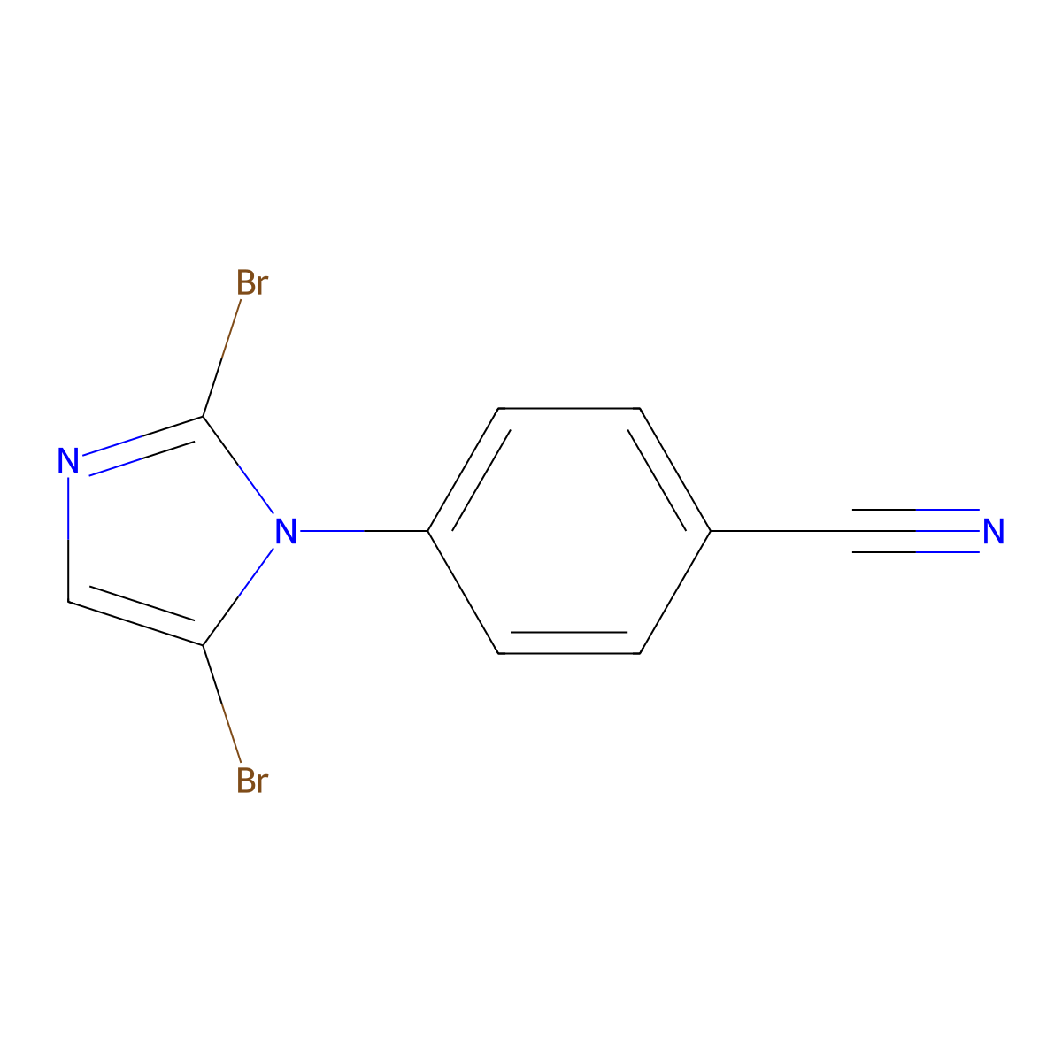 4-(2,5-dibromo-1H-imidazol-1-yl)benzonitrile molecular structure, CAS 2294949-70-3