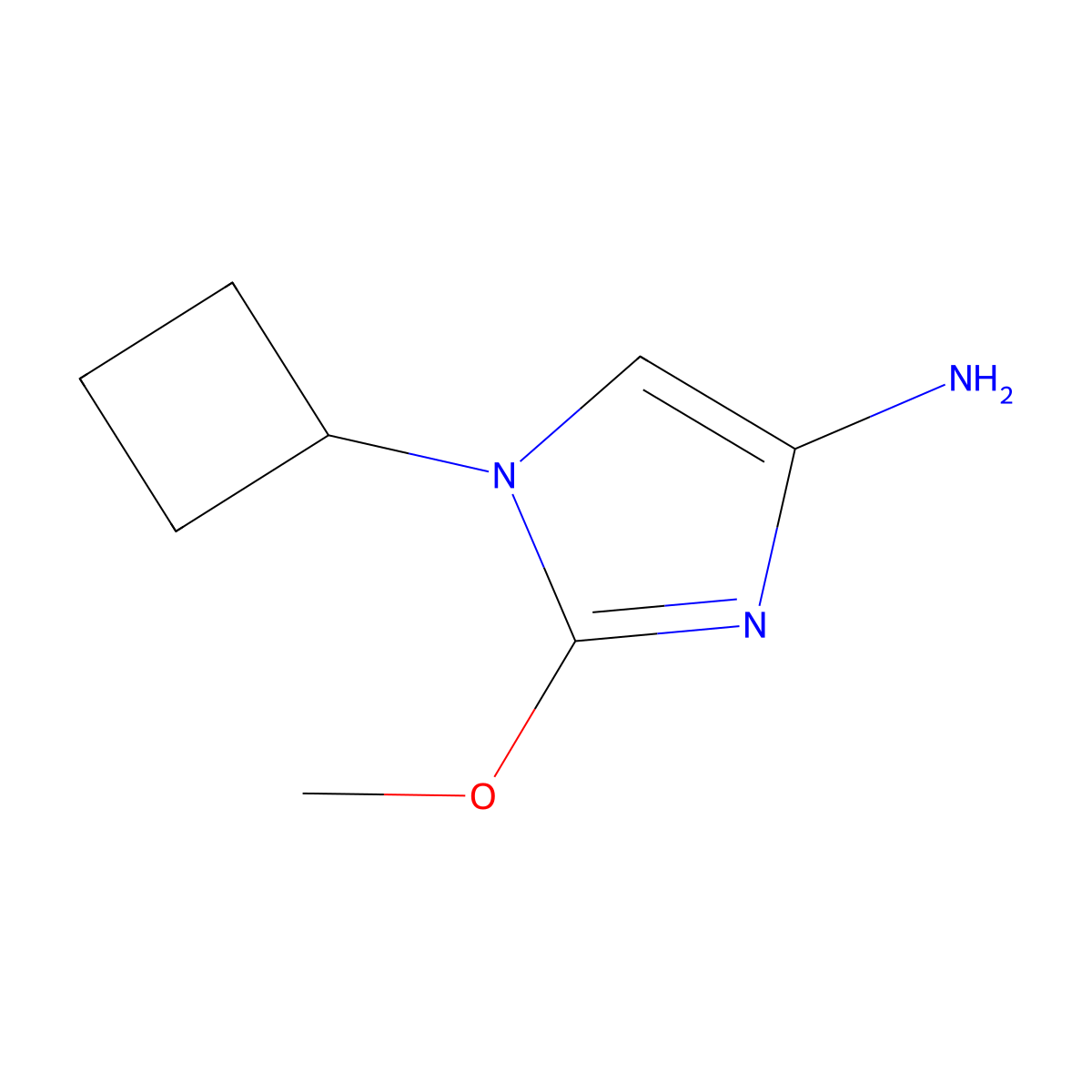 1-cyclobutyl-2-methoxy-1H-imidazol-4-amine molecular structure, CAS 2294949-76-9