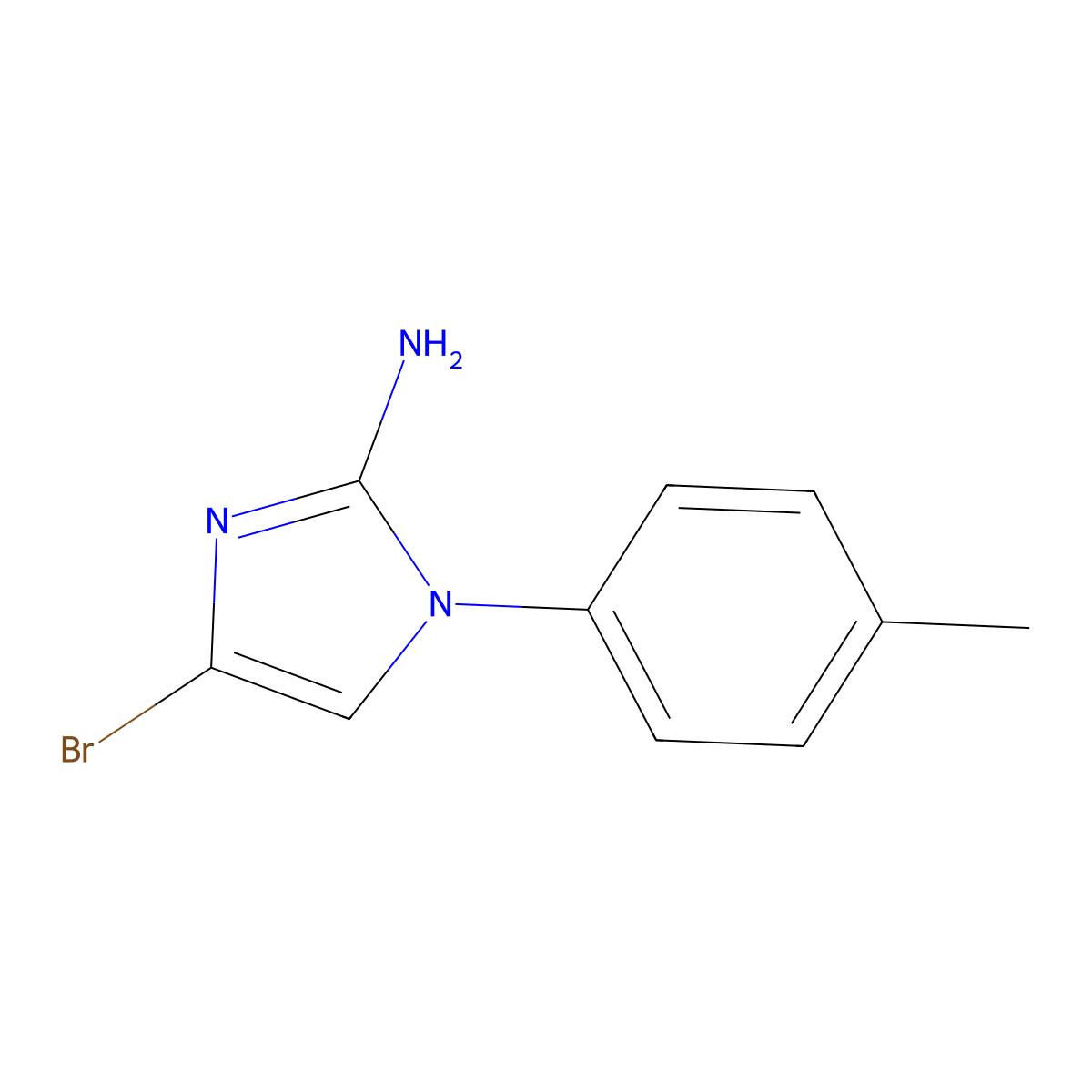4-bromo-1-(p-tolyl)-1H-imidazol-2-amine molecular structure, CAS 2294949-77-0