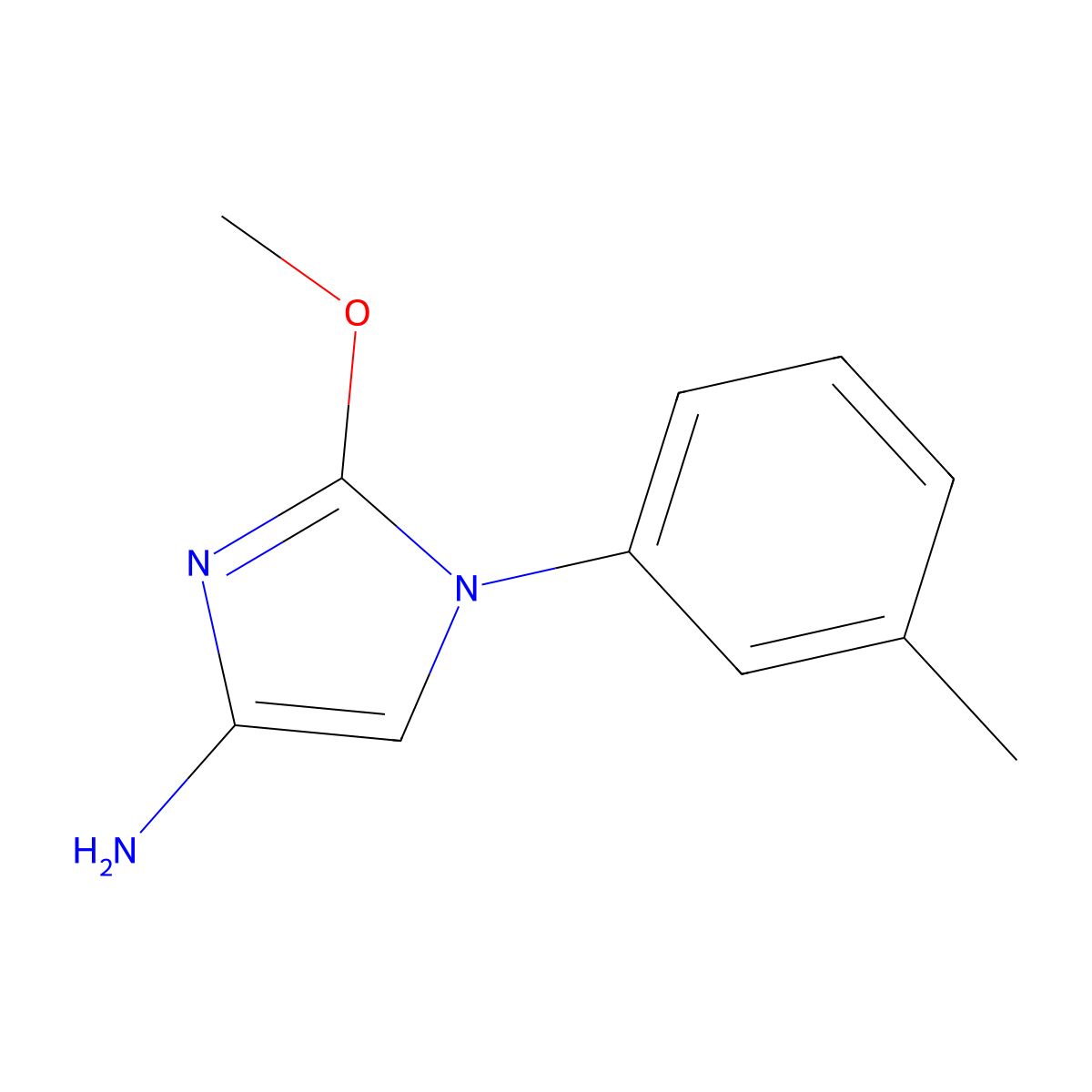 2-methoxy-1-(m-tolyl)-1H-imidazol-4-amine molecular structure, CAS 2294949-79-2