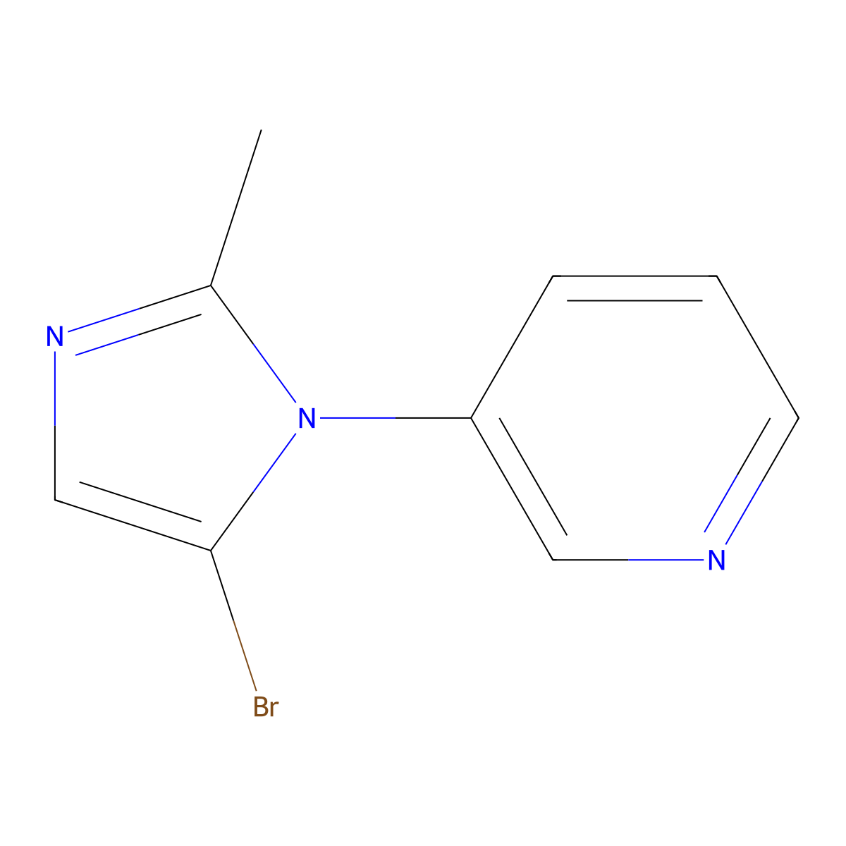 3-(5-bromo-2-methyl-1H-imidazol-1-yl)pyridine molecular structure, CAS 2294949-80-5
