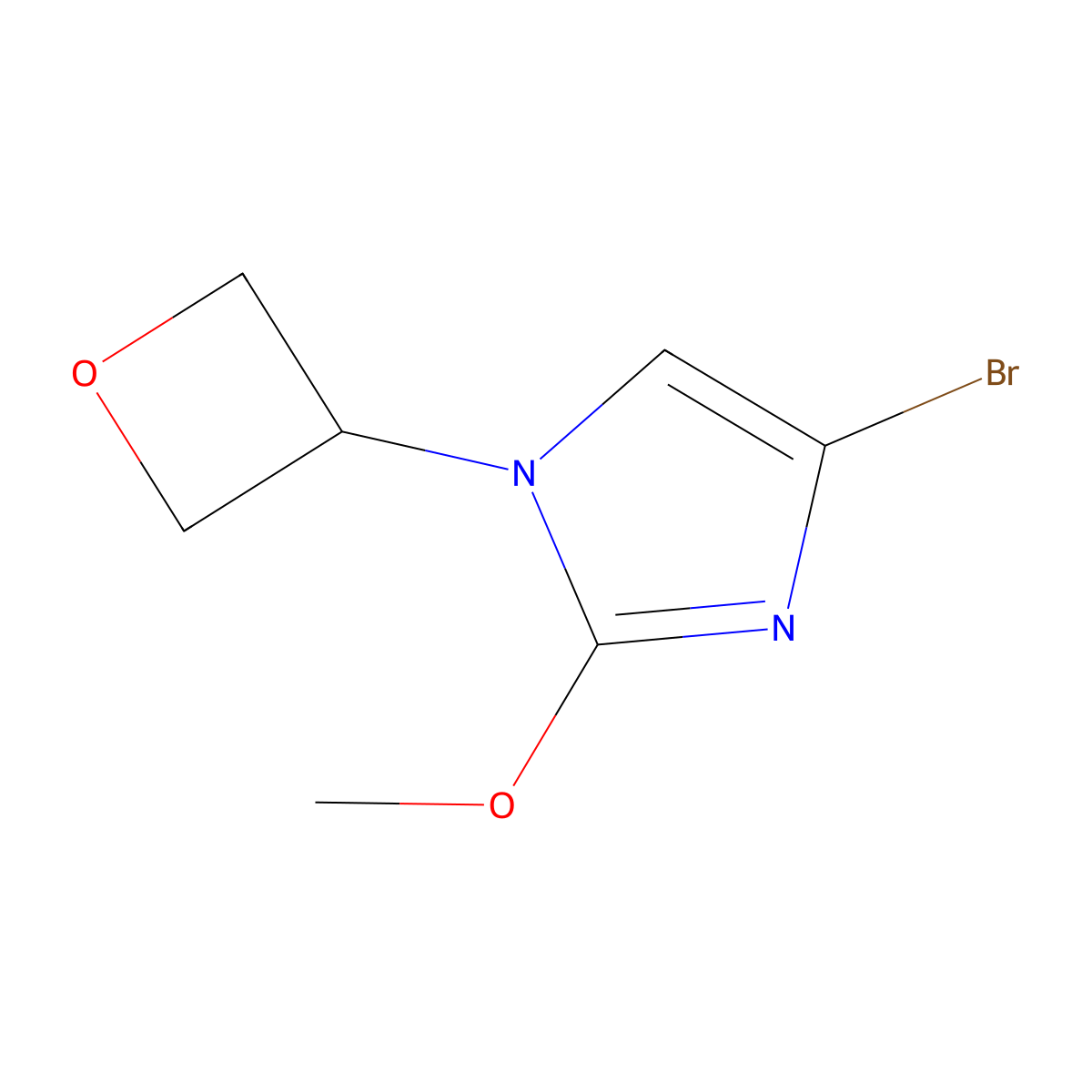 4-bromo-2-methoxy-1-(oxetan-3-yl)-1H-imidazole molecular structure, CAS 2294949-82-7