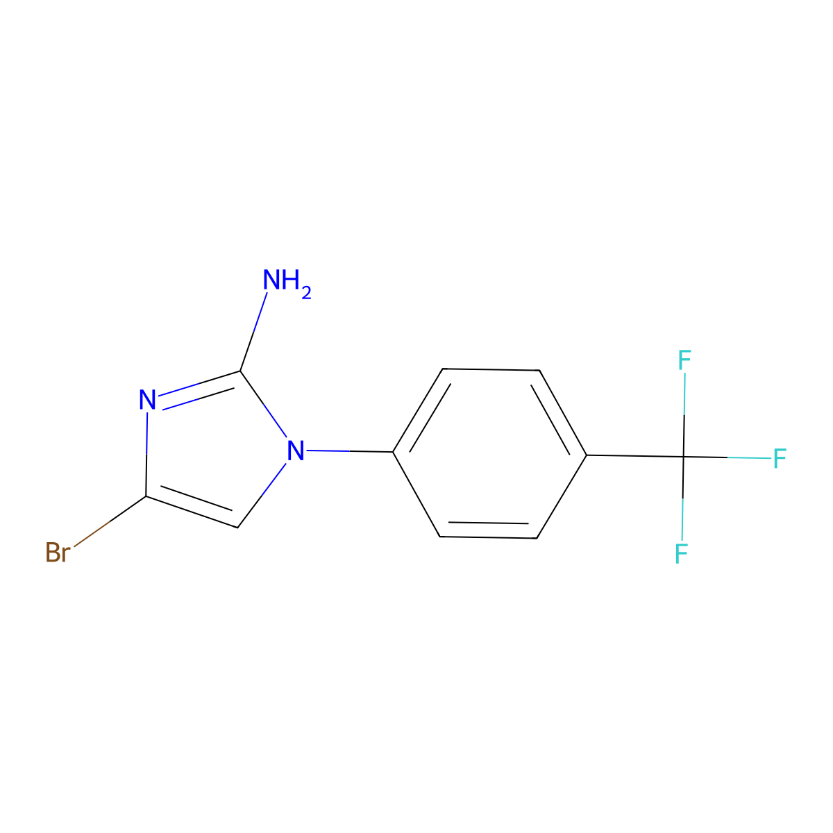 4-bromo-1-(4-(trifluoromethyl)phenyl)-1H-imidazol-2-amine molecular structure, CAS 2294949-83-8