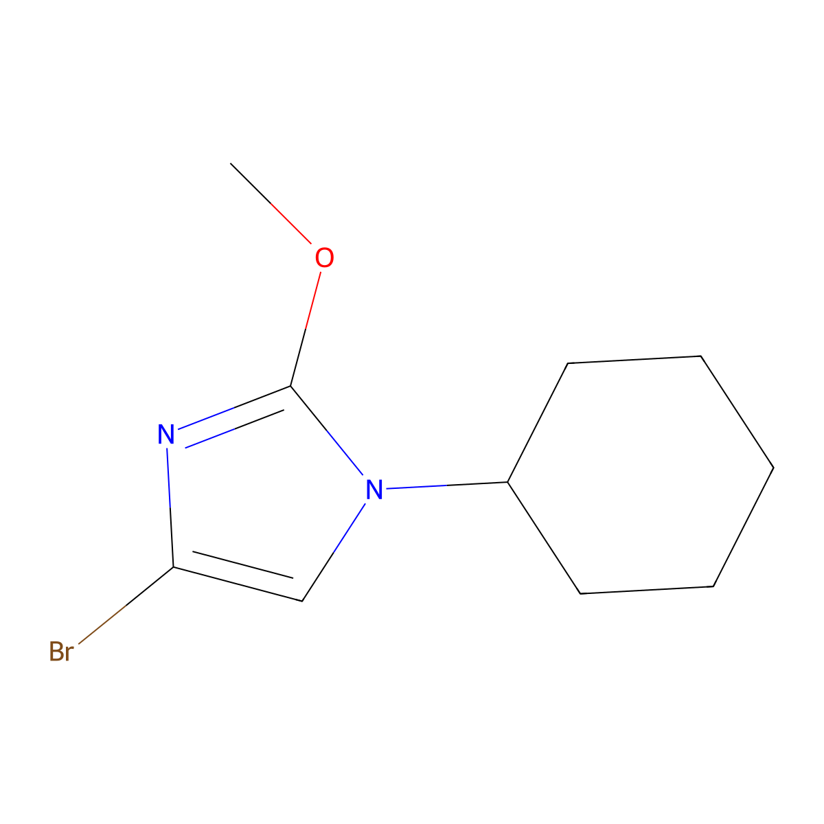 4-bromo-1-cyclohexyl-2-methoxy-1H-imidazole molecular structure, CAS 2294949-84-9