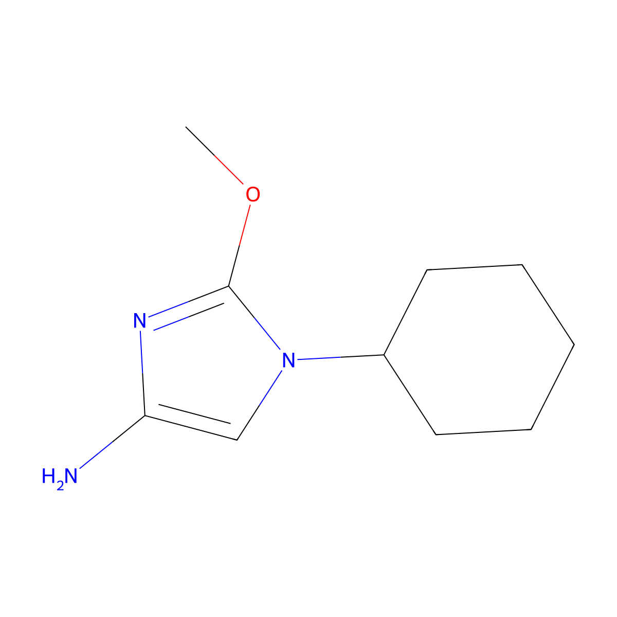 1-cyclohexyl-2-methoxy-1H-imidazol-4-amine molecular structure, CAS 2294949-86-1