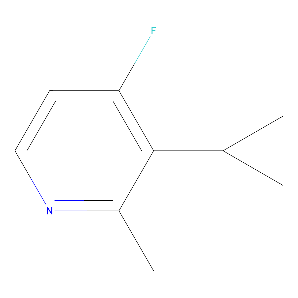 3-Cyclopropyl-4-fluoro-2-methylpyridine molecular structure, CAS 2294949-89-4