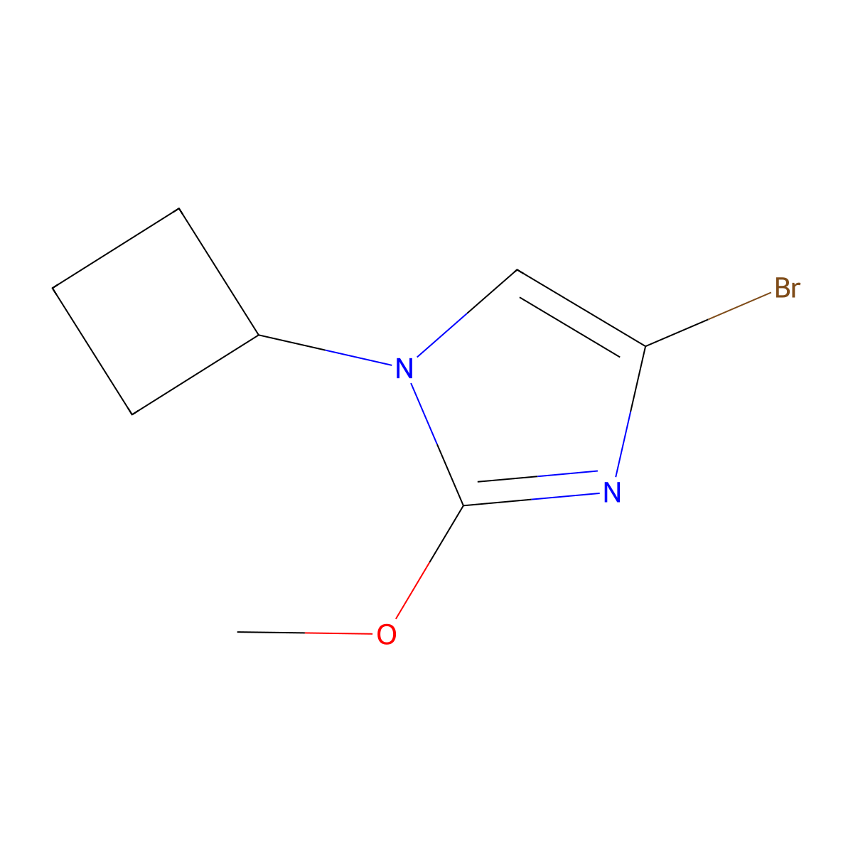 4-bromo-1-cyclobutyl-2-methoxy-1H-imidazole molecular structure, CAS 2294949-93-0