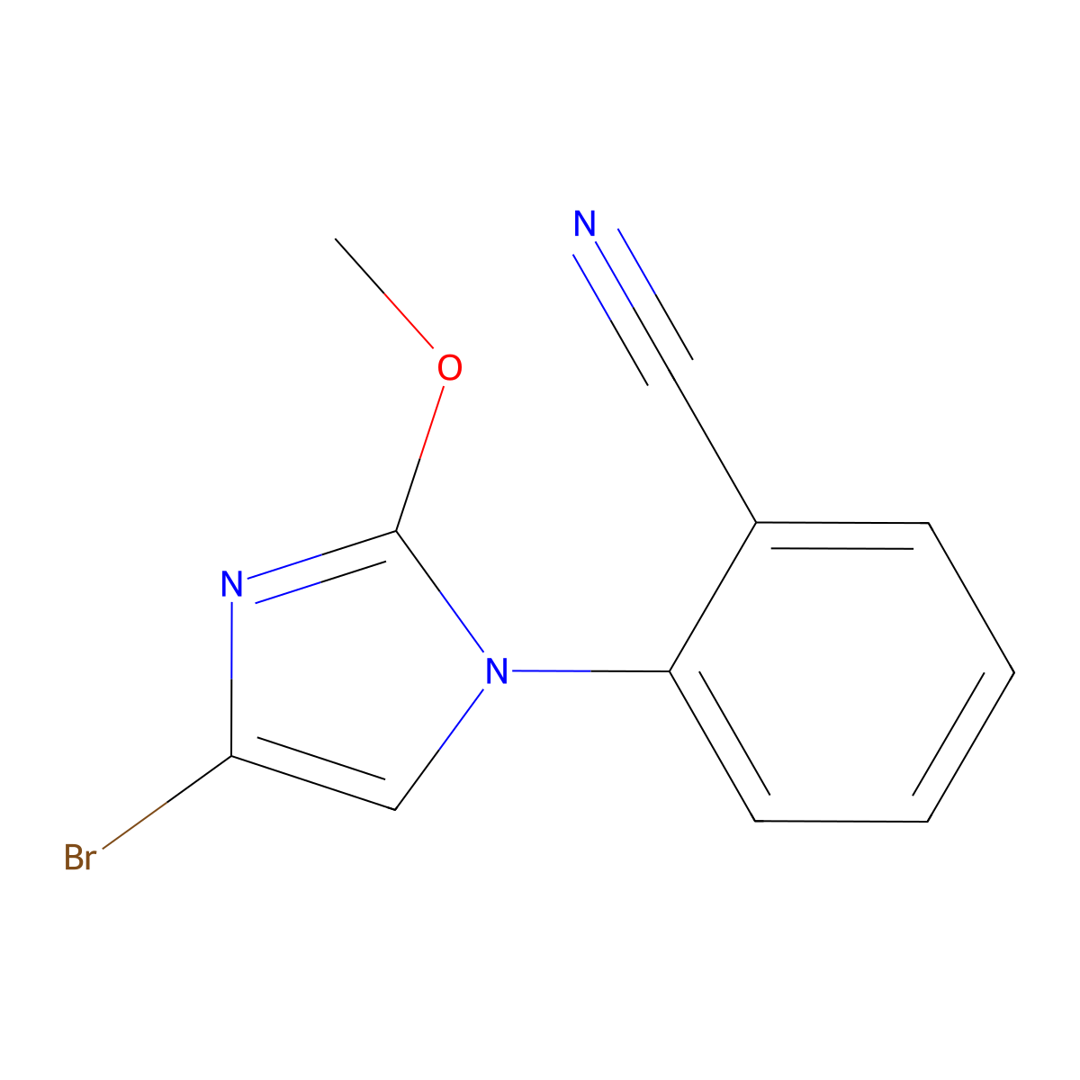 2-(4-bromo-2-methoxy-1H-imidazol-1-yl)benzonitrile molecular structure, CAS 2294949-94-1