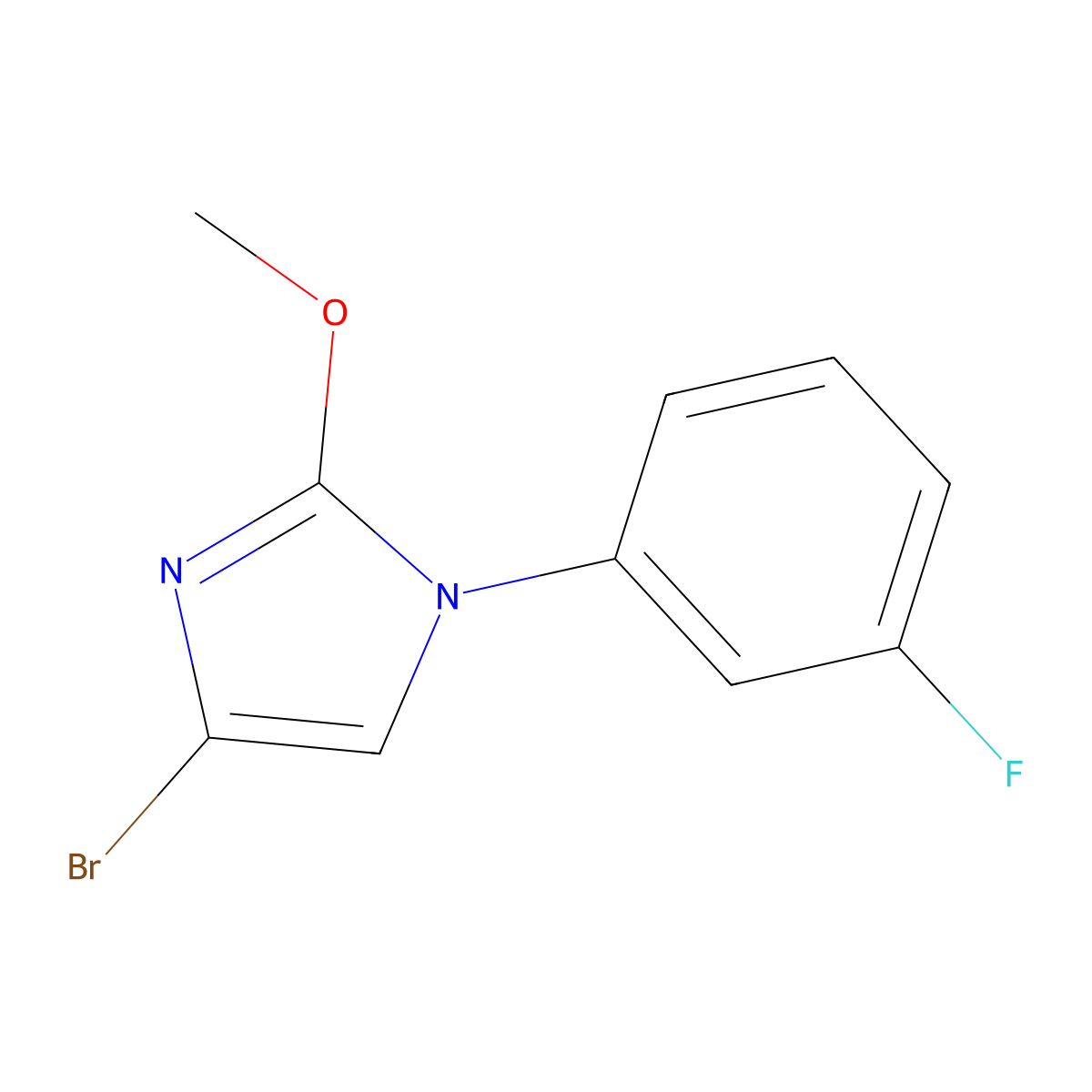 4-bromo-1-(3-fluorophenyl)-2-methoxy-1H-imidazole molecular structure, CAS 2294949-98-5