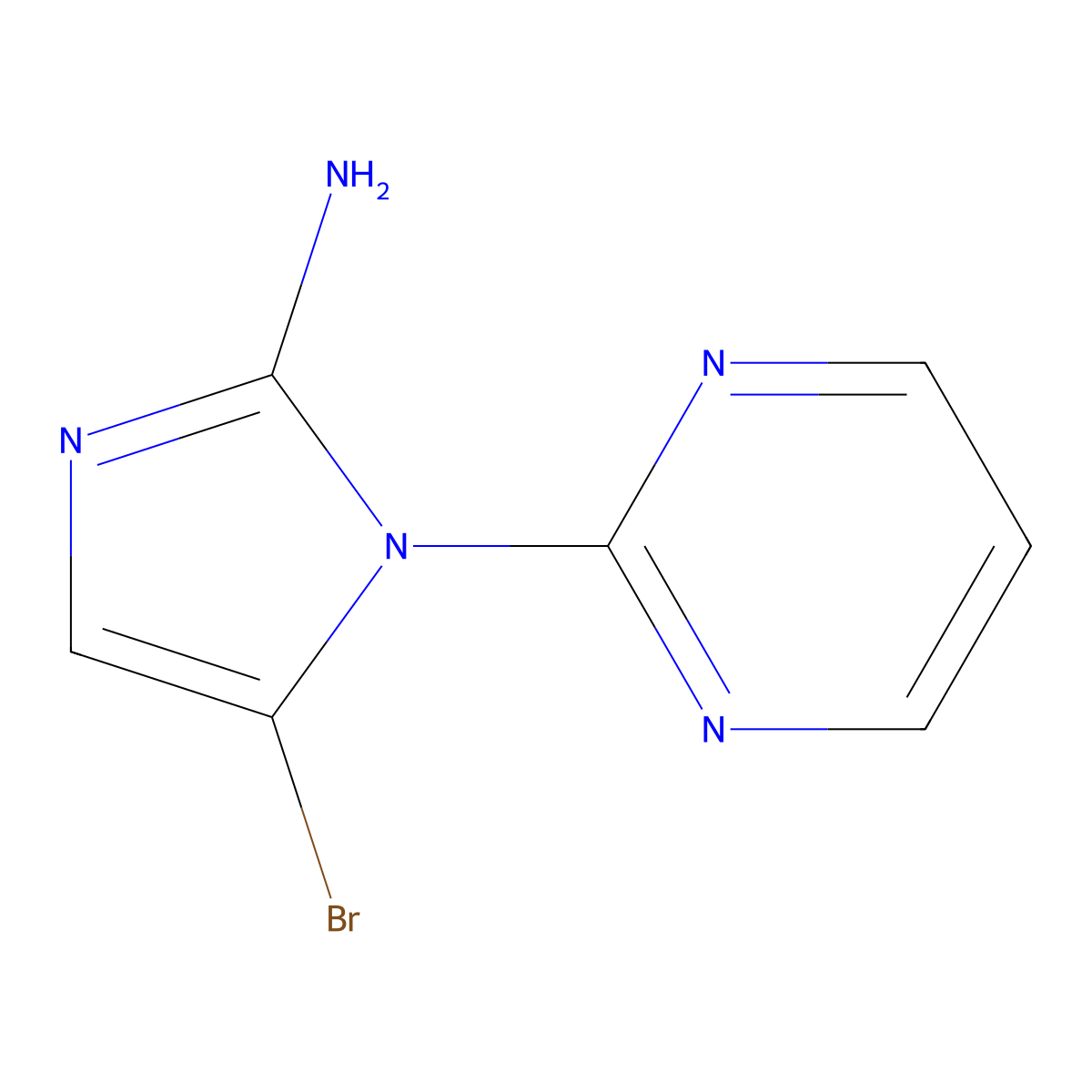 5-bromo-1-(pyrimidin-2-yl)-1H-imidazol-2-amine molecular structure, CAS 2294950-00-6