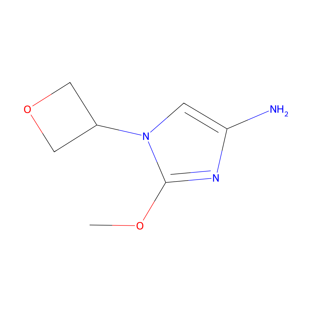 2-methoxy-1-(oxetan-3-yl)-1H-imidazol-4-amine molecular structure, CAS 2294950-03-9