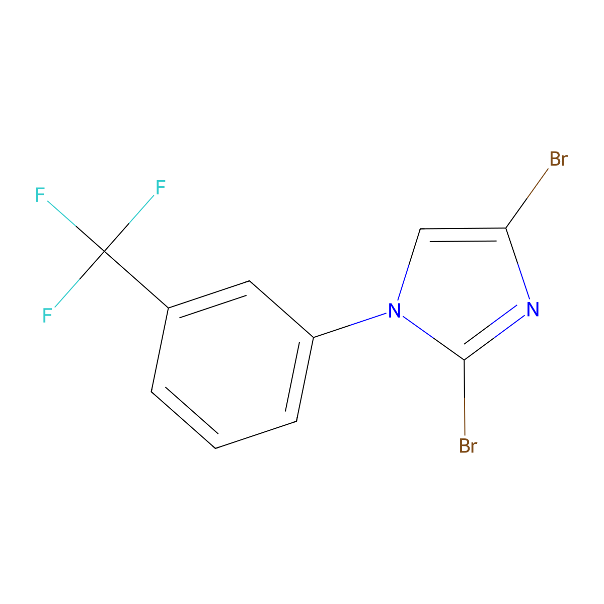 2,4-dibromo-1-(3-(trifluoromethyl)phenyl)-1H-imidazole molecular structure, CAS 2294950-07-3