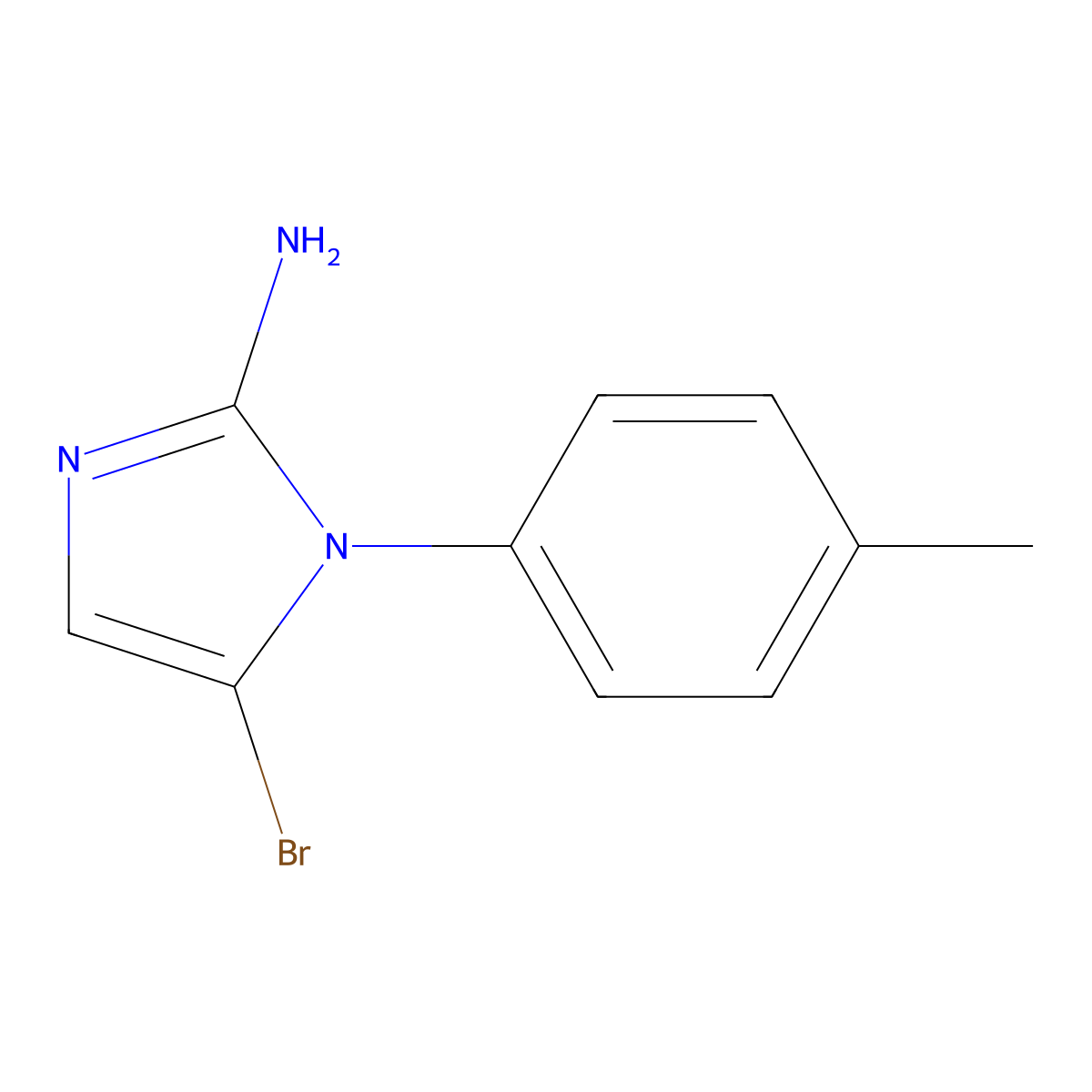 5-bromo-1-(p-tolyl)-1H-imidazol-2-amine molecular structure, CAS 2294950-09-5